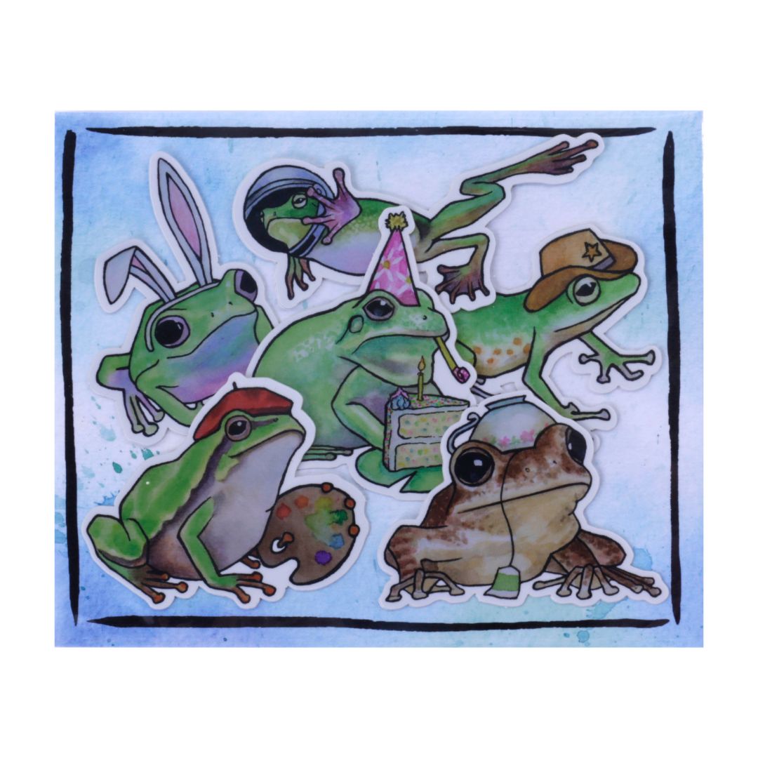 Frogs with Hats Sticker Pack