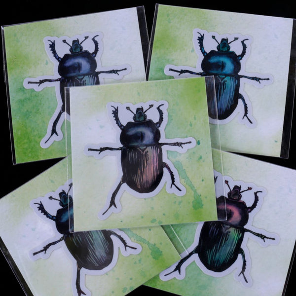 Scarab Beetle Holographic Sticker