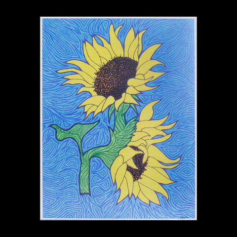 Sunflowers Block Print