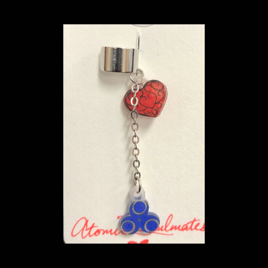 Blue Nayru & Red Heart Fanart Ear Cuff