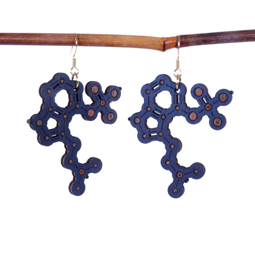 Psilocybin Molecule Laser cut earring stainless