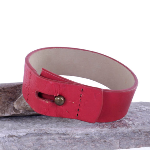 Leather Cuff - Red