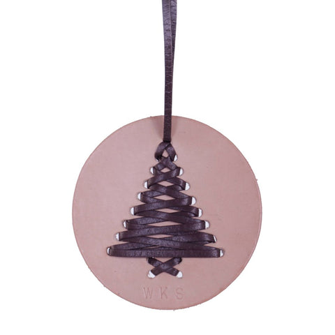Leather Ornament - Laced Tree