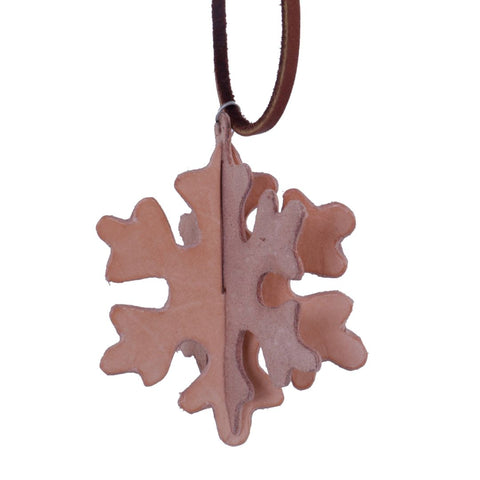 Leather Ornament - 3D Snowflake
