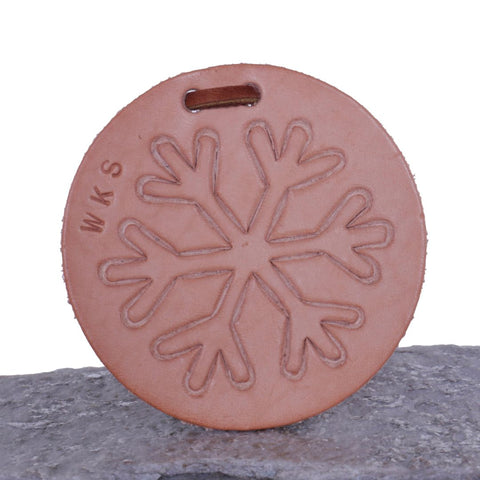 Leather Ornament - Bar Snowflake