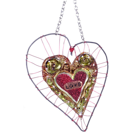 Wire Heart Ornament - Love