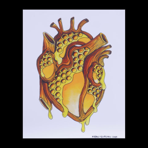 Honeycomb Heart Print