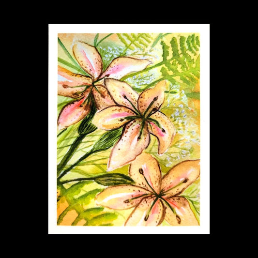 peach lilies sticker