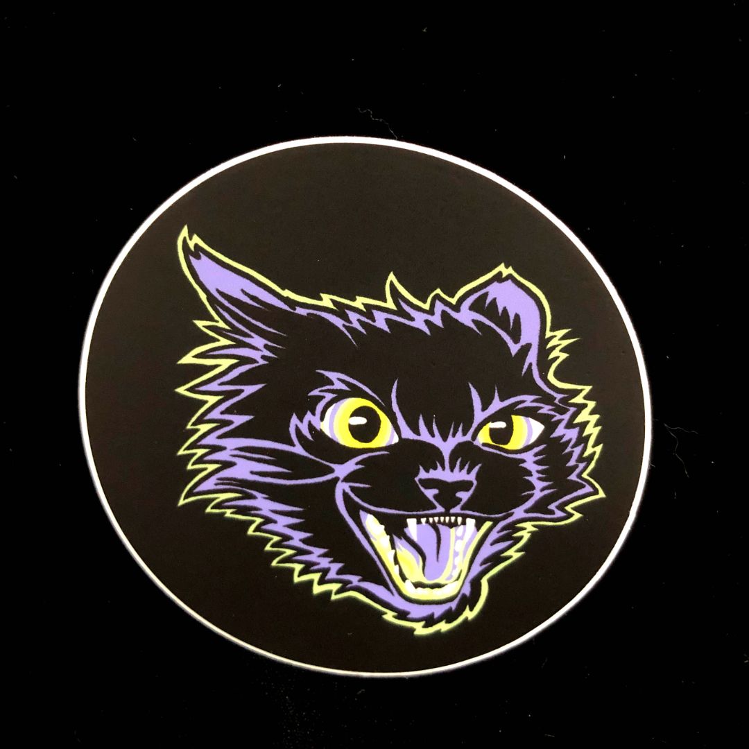 Black Cat Head Sticker