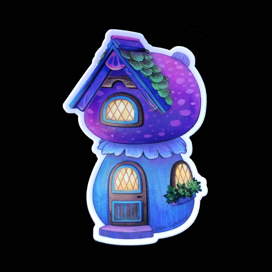 Mushroom House Sticker