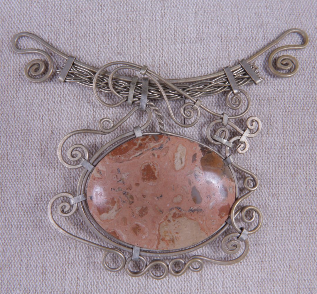 Large Wire Wrapped Stone Pendant