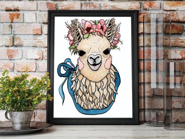 Mamma Llama Art Print