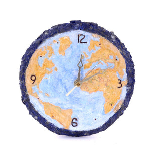 Mycelium Hemp Eco-Friendly Earth Clock w Blue Edge