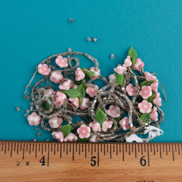 Petite Pink Roses & Glass Beads for Jewelry Making