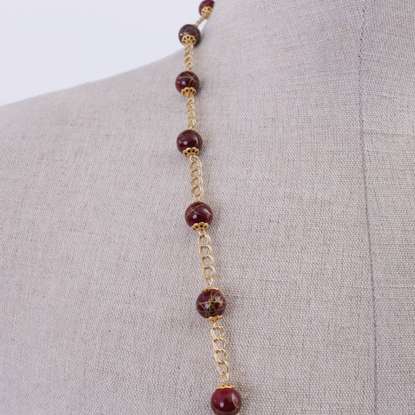 Wine & Gold Necklace