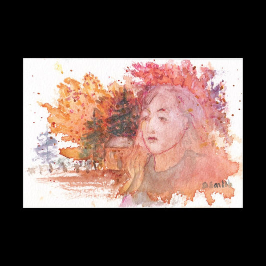 Woman Loves Fall Postcard