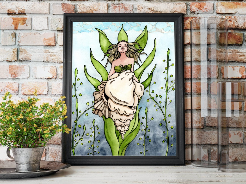 Shell Siren Art Print