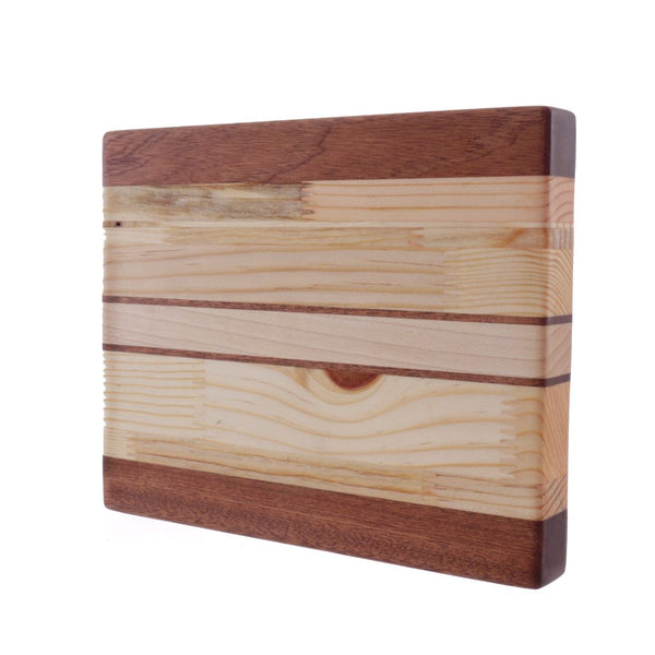 Small Hardwood Cutting Board - Maple Fir Mahogany