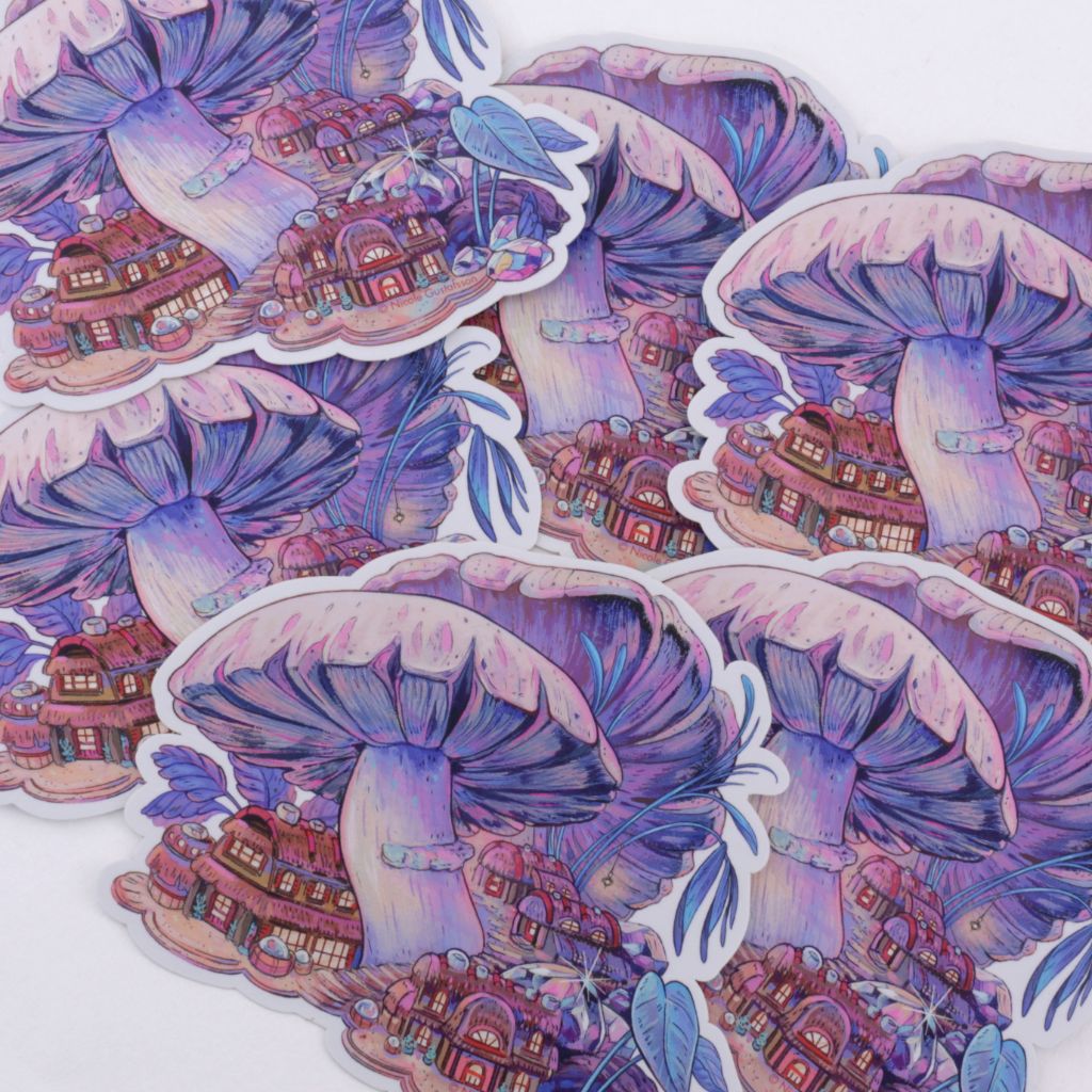 Metallic Mushroom Grove Sticker