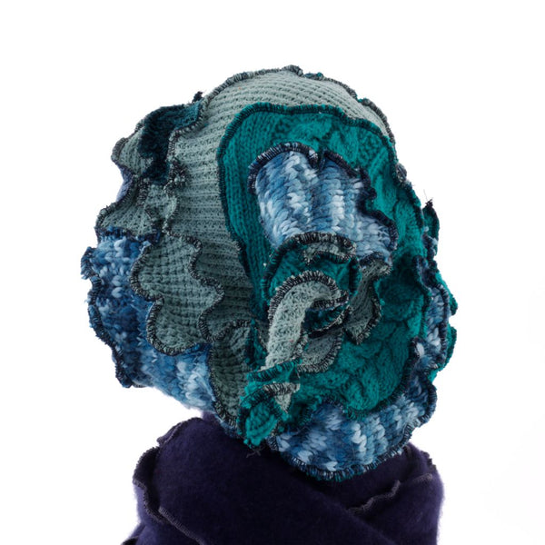 Twisted Witch Hat - Green Blue & Grey