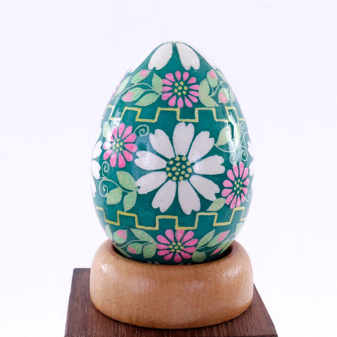Pysanky Spirit Egg - Folk Art - Green Floral
