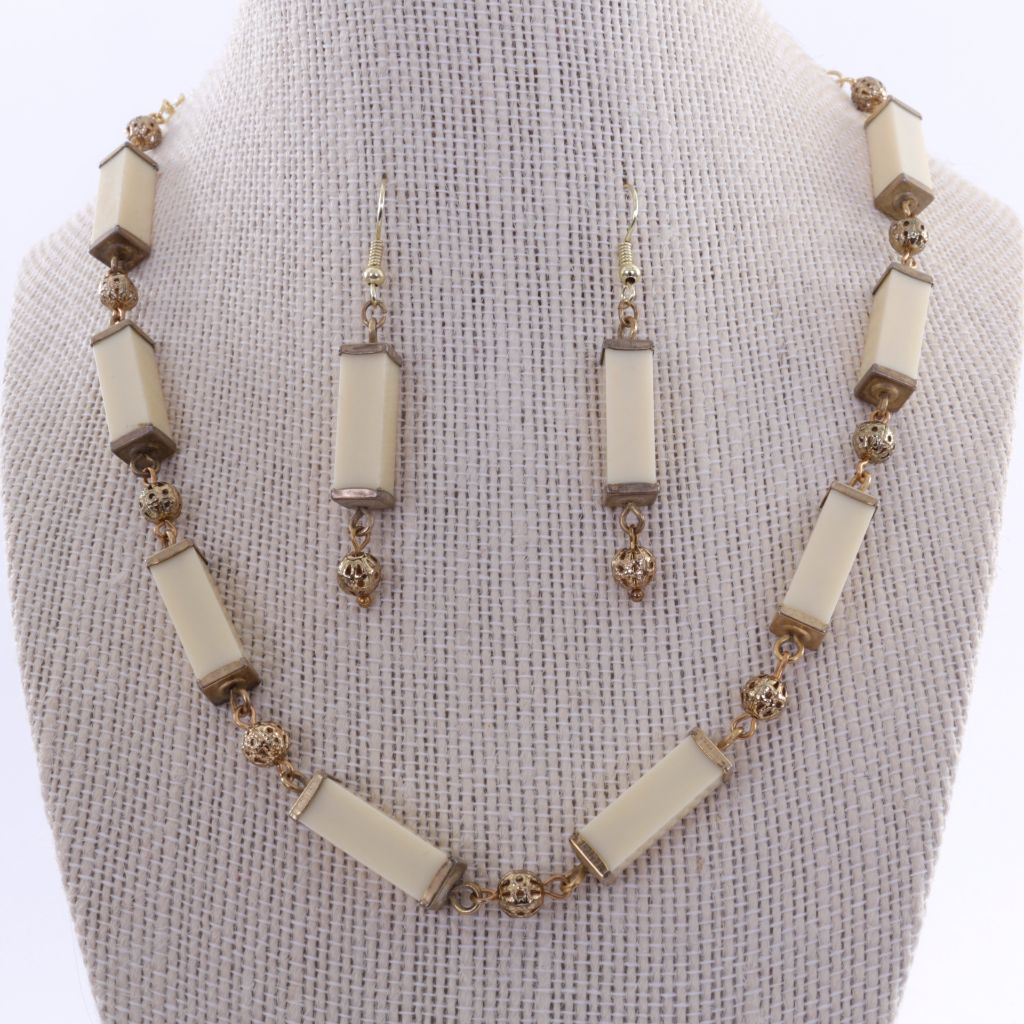 Beaded Necklace and Earring Set