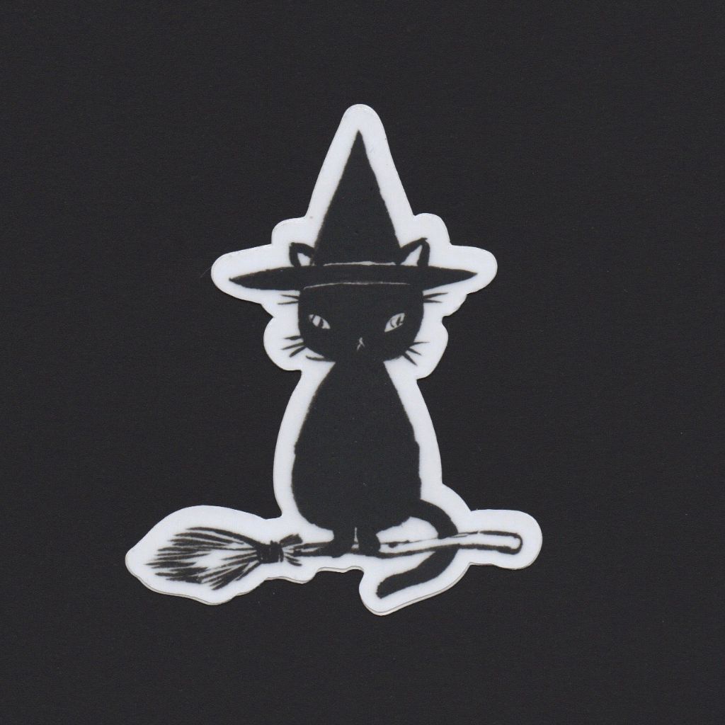 Witch Hat Cat Sticker