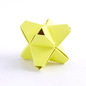 Yellow Polyhedral Origami Sculpture