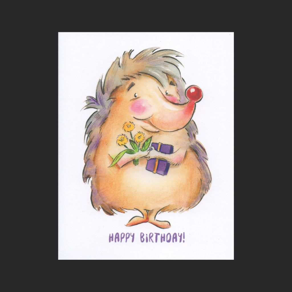 Hedgehog Birthday Card