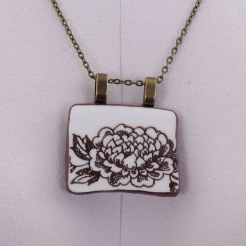 Upcycled Ceramic Pendant Necklace