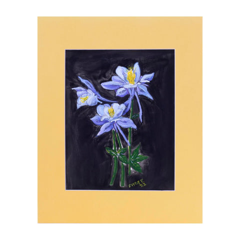 Original Watercolor Purple Irises