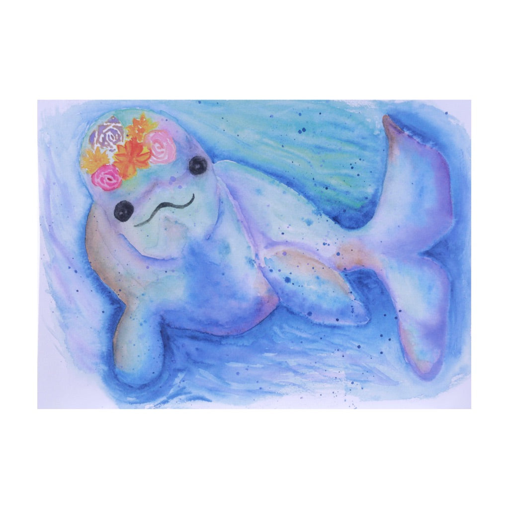 Beluga Whale - Watercolor Greeting Card