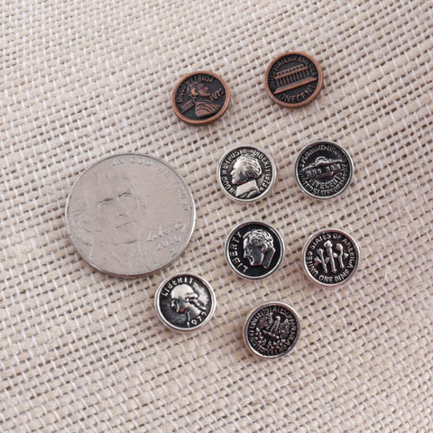 Small Coin Stud Earrings - Dimes