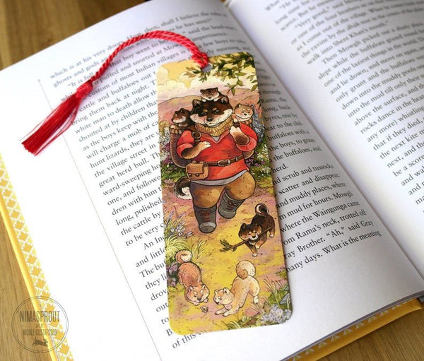 Shiba Inu Parent & Pups Bookmark