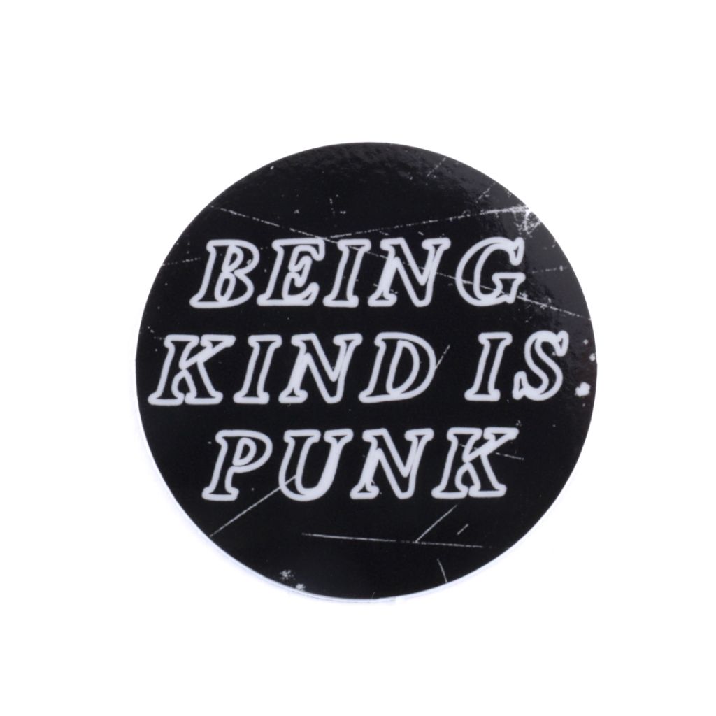 being kind is punk, pink Pin for Sale by craftordiy