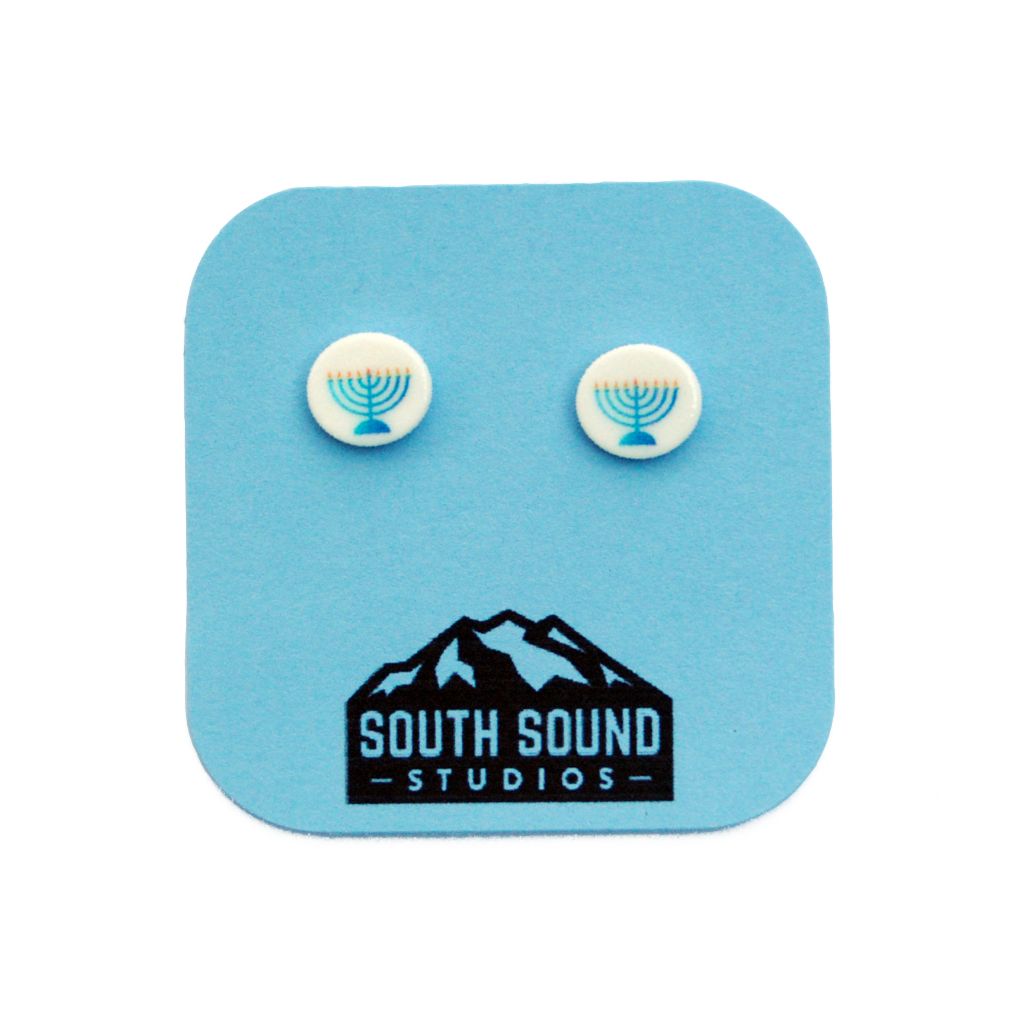 Menorah Stud Earrings