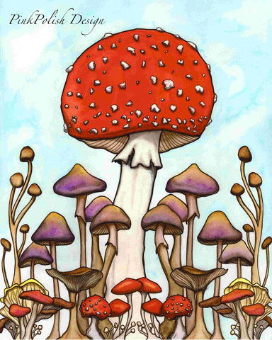 Mushroom Fields Art Print
