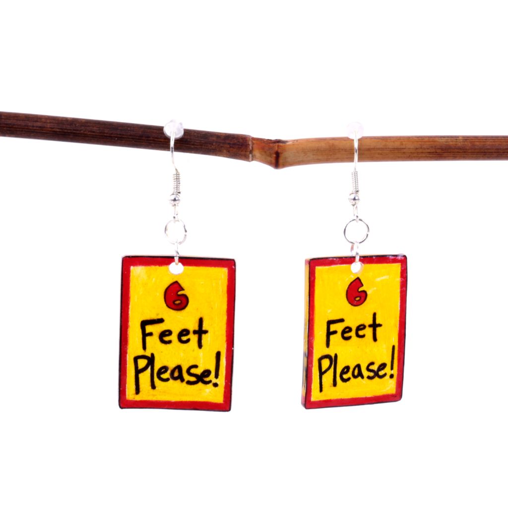 6 Feet Please - Social Distancing Shrinky Dink Earrings