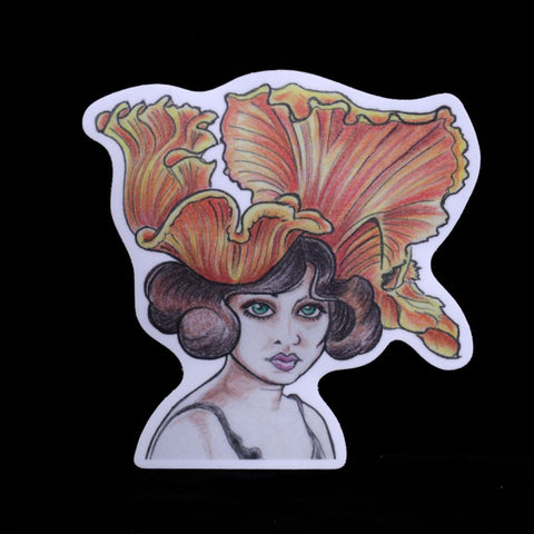 Mushroom Girl - Chanterelle Sticker