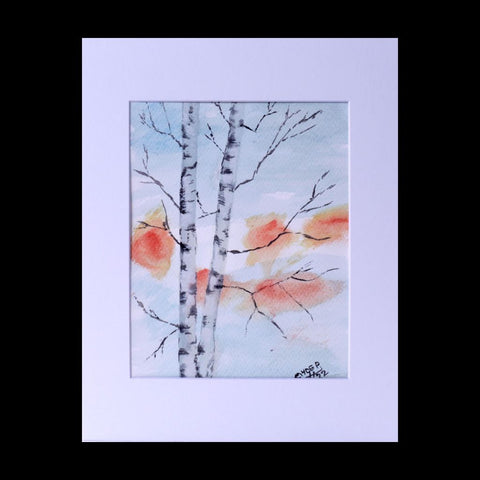 Original Watercolor Birch Trees