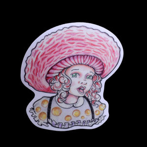 Mushroom Girl - Wrinkly Peach - Sticker