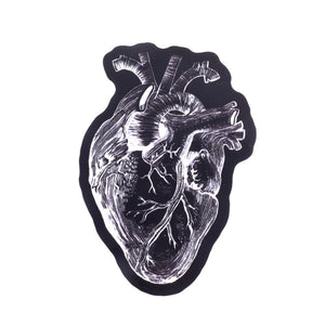 Black Anatomical Heart Sticker