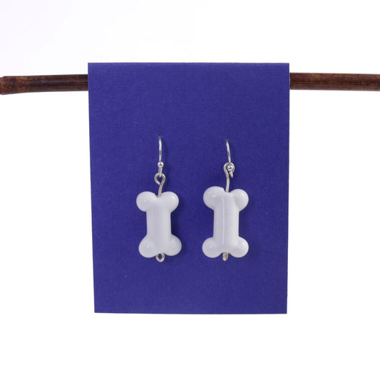 White Ceramic Bone Earrings