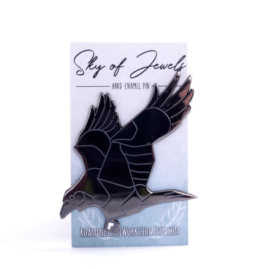 Enamel Raven Pin