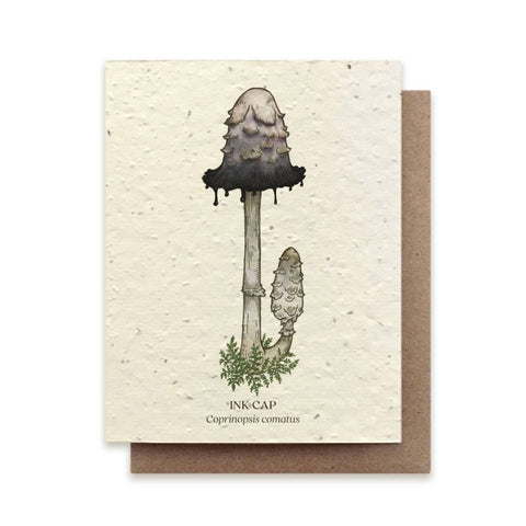 Ink Cap Mushroom - Plantable Wildflower Card