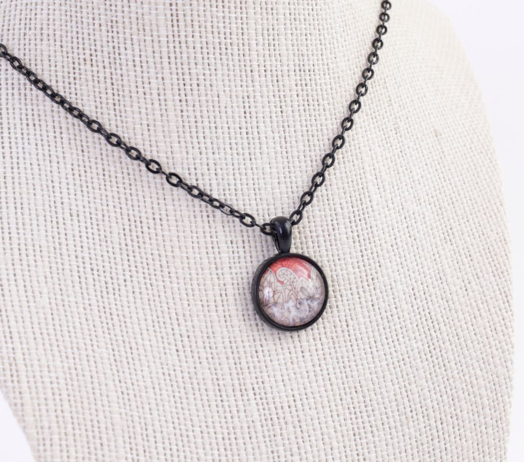 Recycled Paper Cabochon Necklace