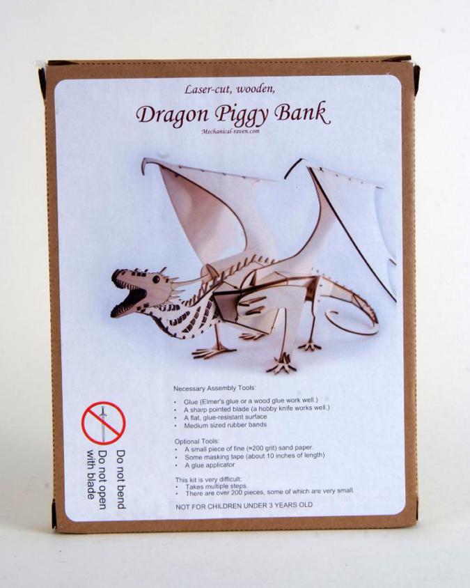 Wooden DIY Dragon Piggy Bank kit