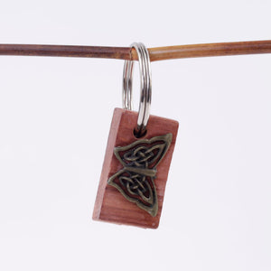 Handcrafted Wood Key Fob with Butterfly Charm