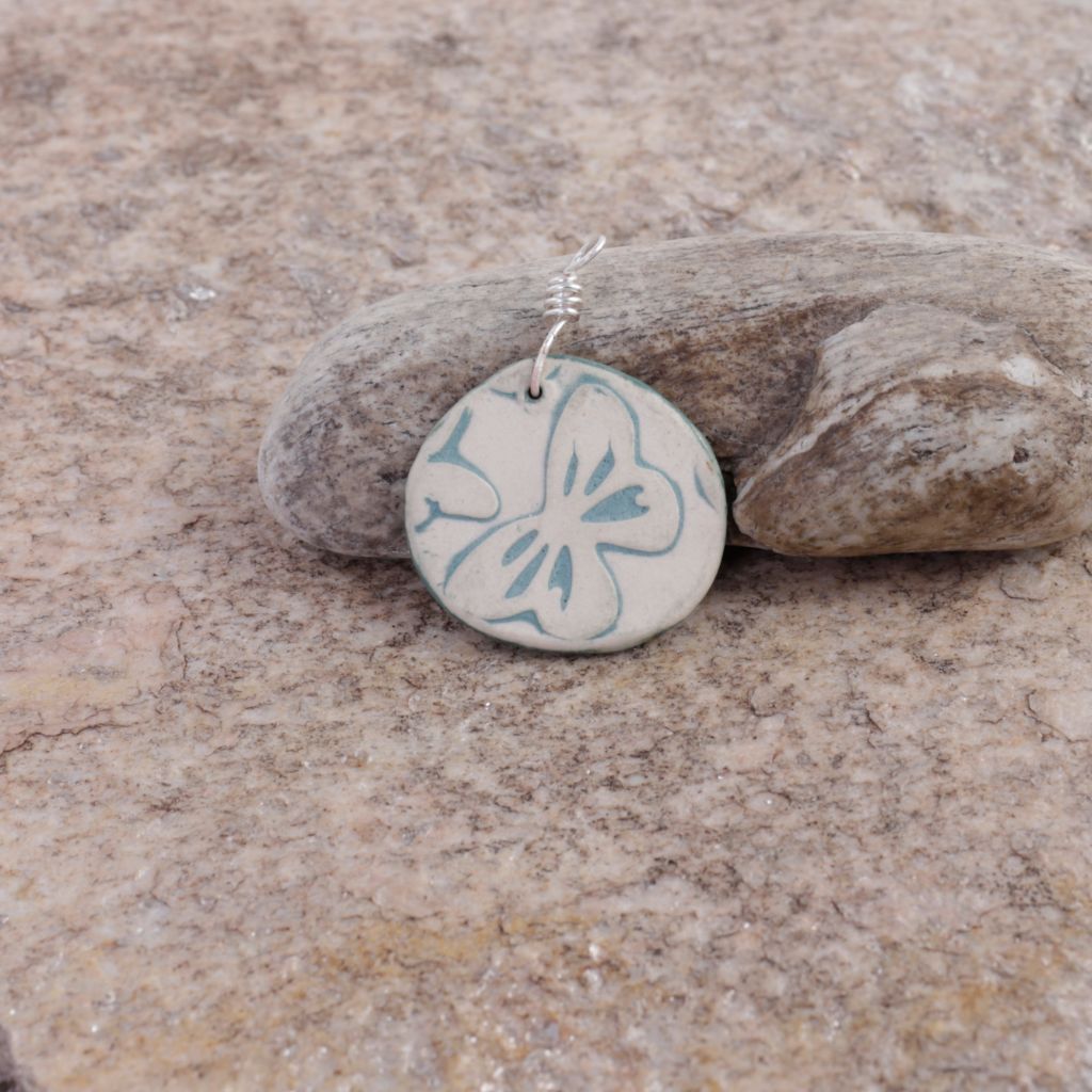 Green Swirl Porcelain Charm