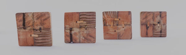Natural Woodgrain coaster from recycled fence posts (set of 4) 2"x2"